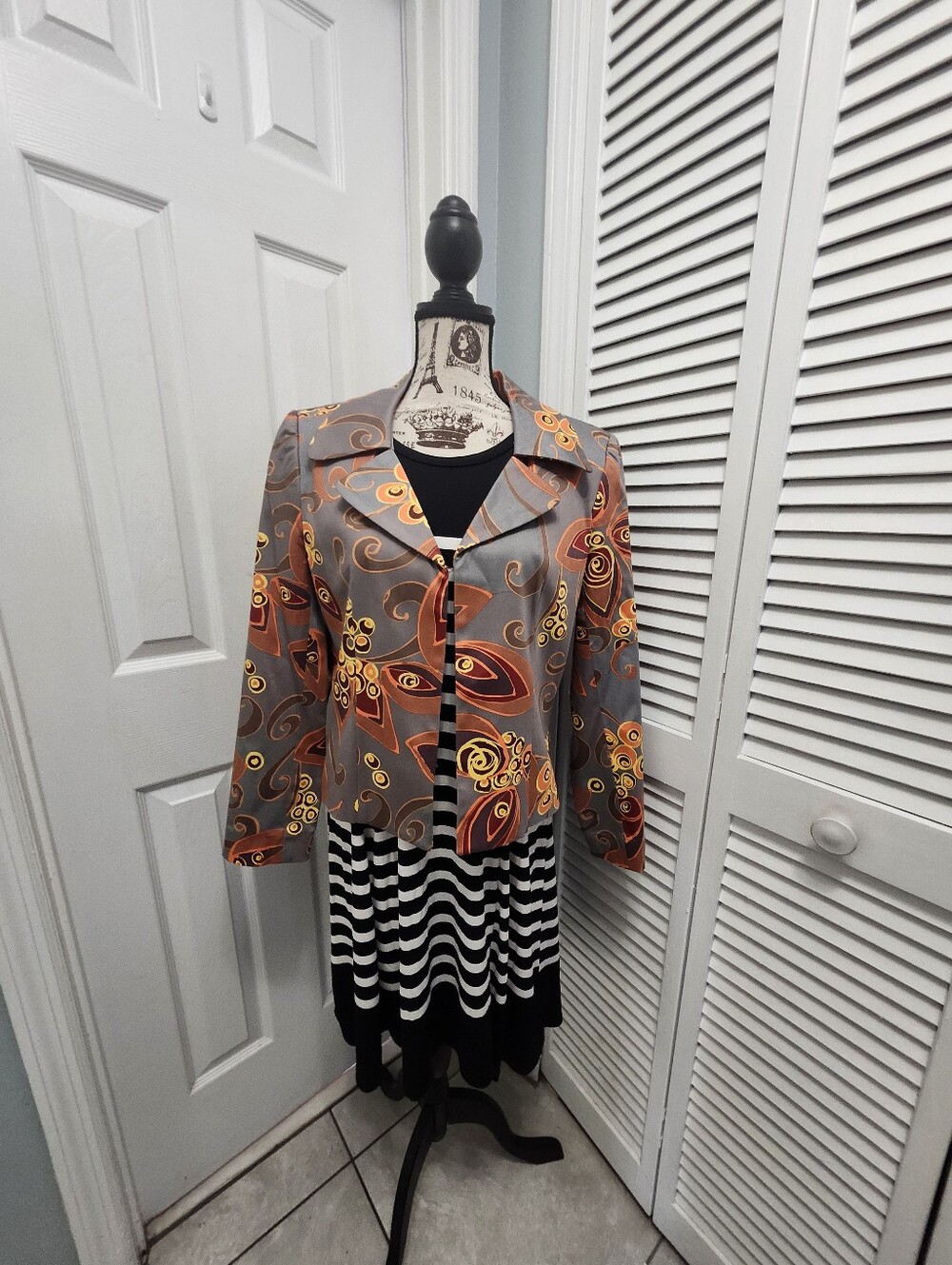 Harve Benard Purple and Orange Printed Blouse
